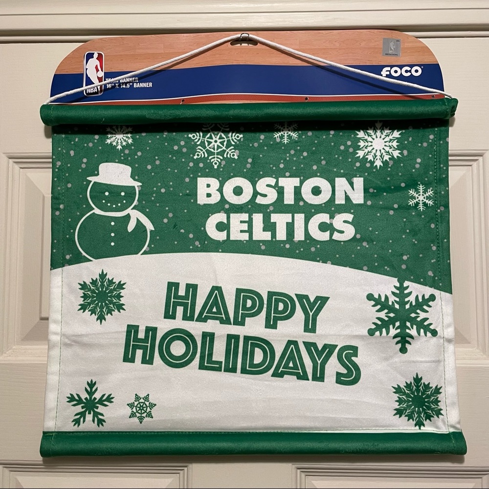 NBA Boston Celtics Happy Holidays Team Banner Christmas - Brand New